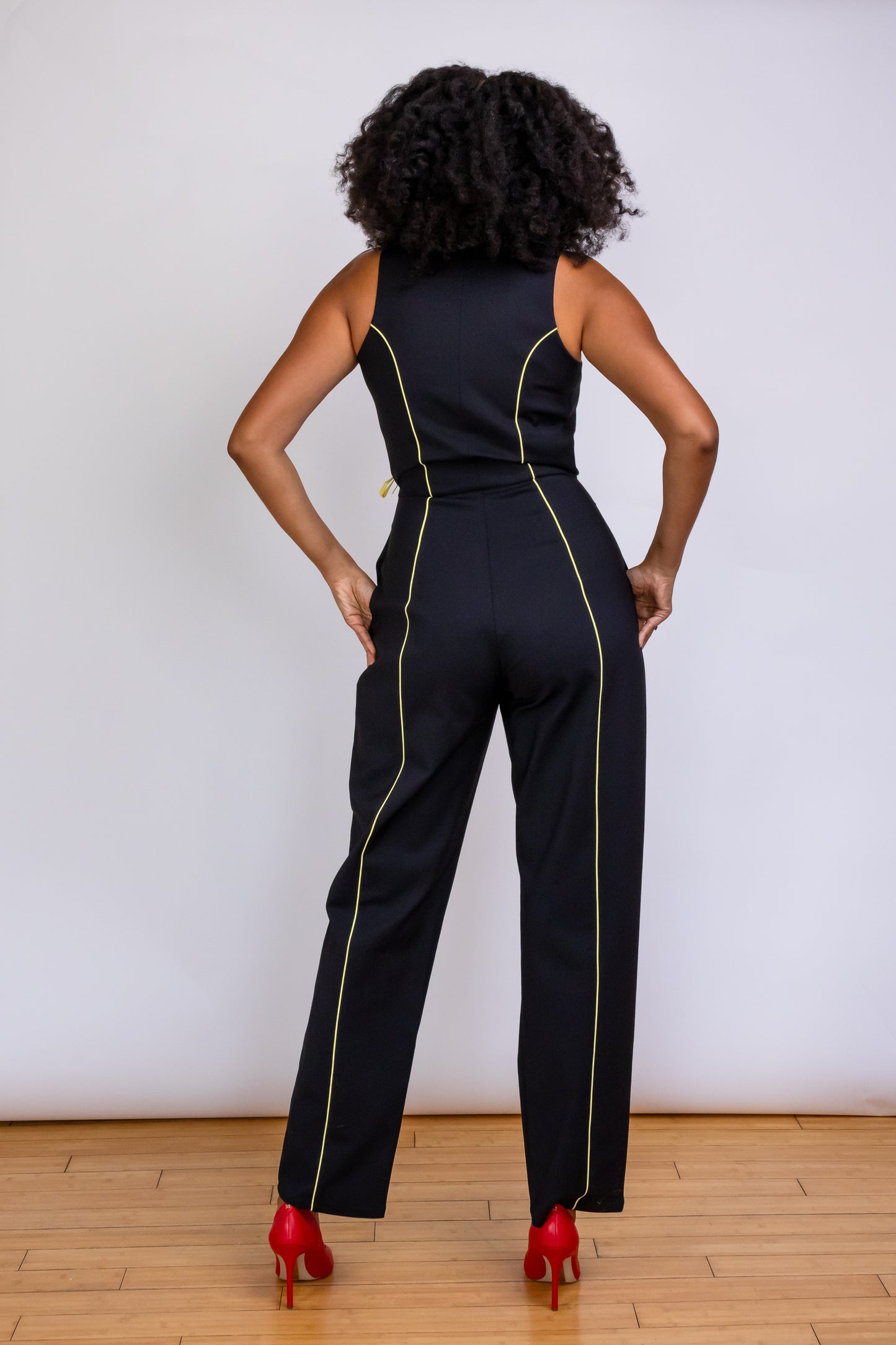UK Tall Piping Detail Wrap Jumpsuit