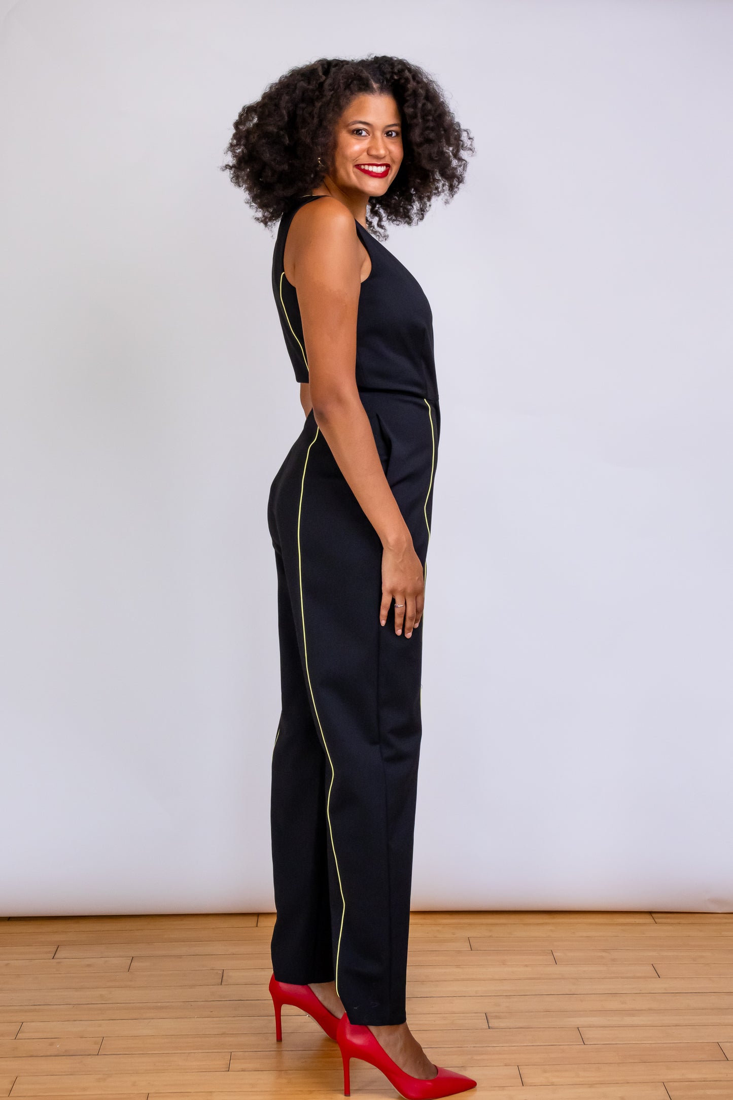 UK Tall Piping Detail Wrap Jumpsuit